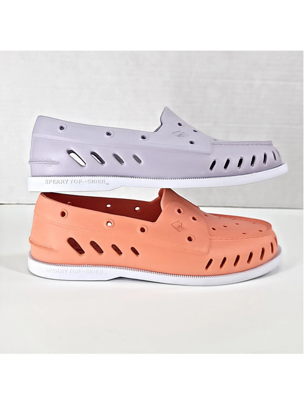 2 Pairs Bundle Coastal Utility Sperry A/O Float Boat Shoes Women 11 Coral Purple - Picture 4 of 16